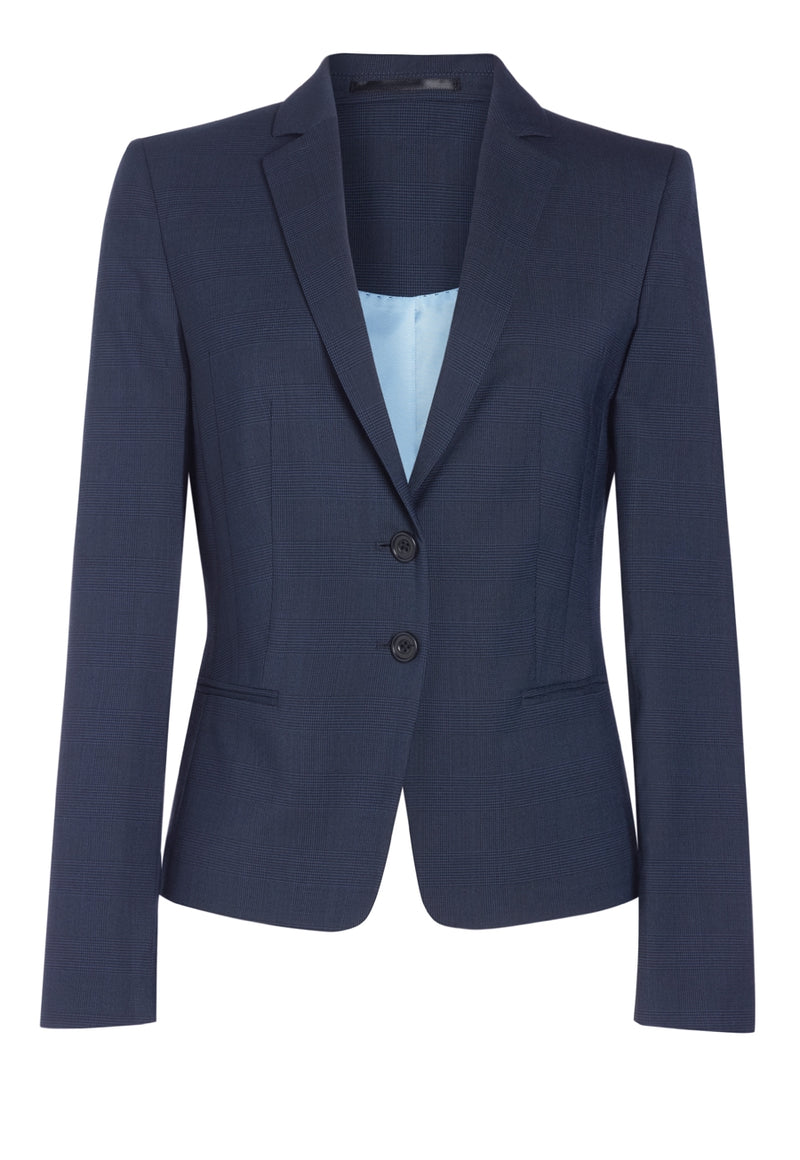 Calvi Slim Fit Jacket - Navy Check