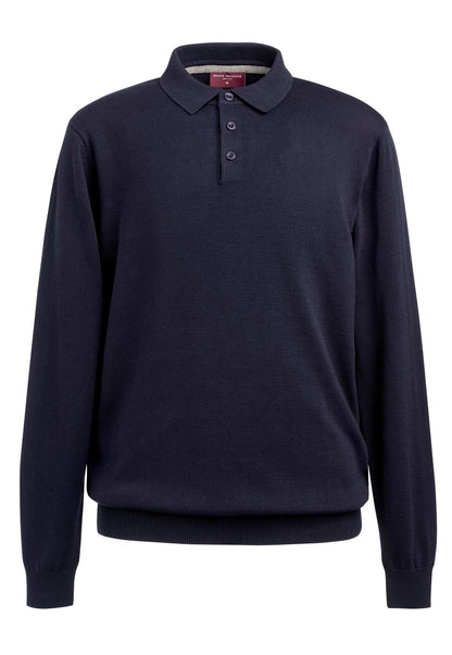 Casper L/S Knit Polo Shirt - Navy