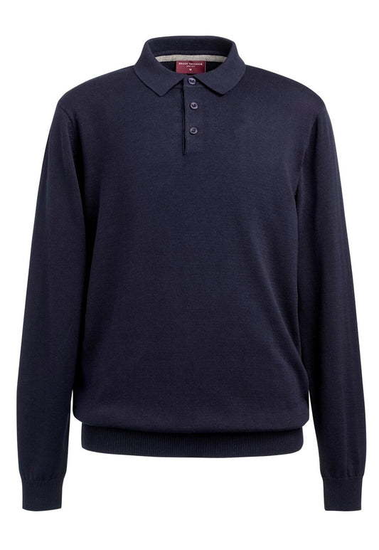 Casper L/S Knit Polo Shirt - Navy