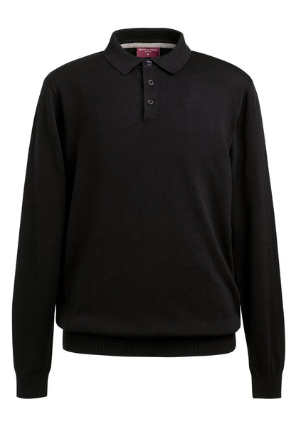 Casper L/S Knit Polo Shirt - Black