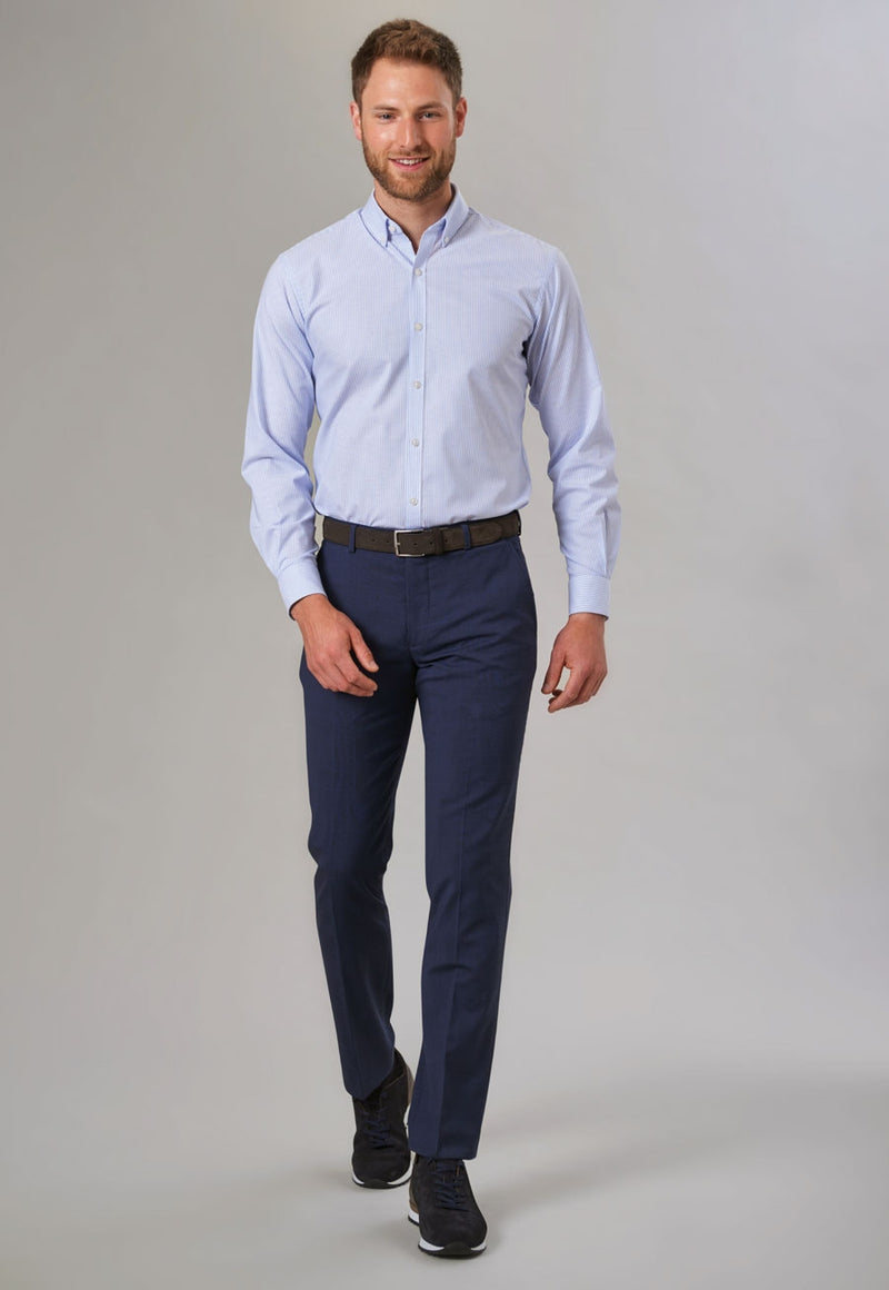 Cassino Slim Fit Trouser - Navy Check