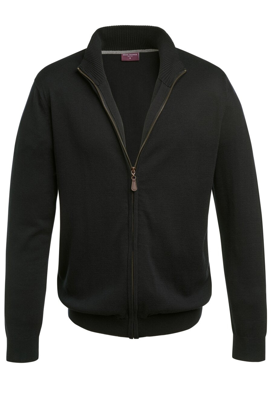 columbus zip cardigan - black