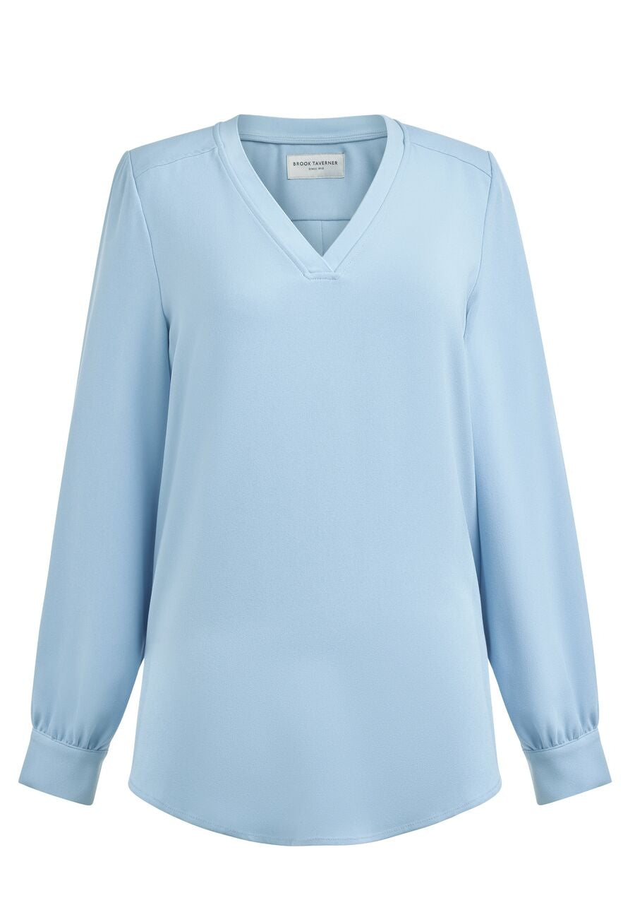 Como L/S Crepe Blouse - Sky Blue