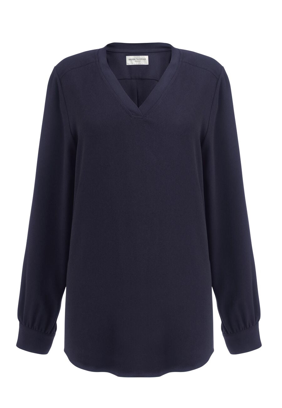 como l/s crepe blouse - sky blue