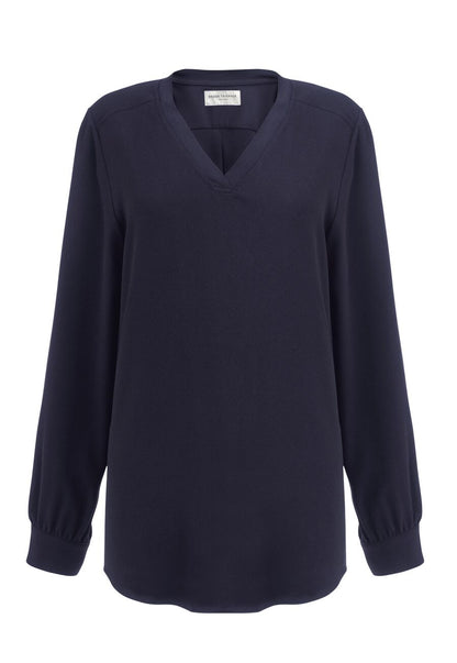 Como L/S Crepe Blouse - Sky Blue