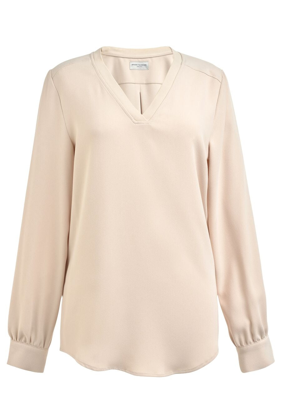 como l/s crepe blouse - sky blue