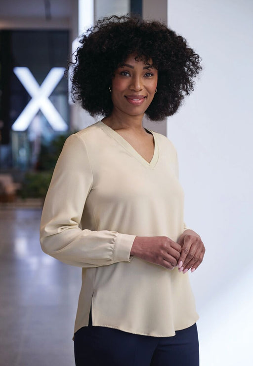 Como L/S Crepe Blouse - Putty