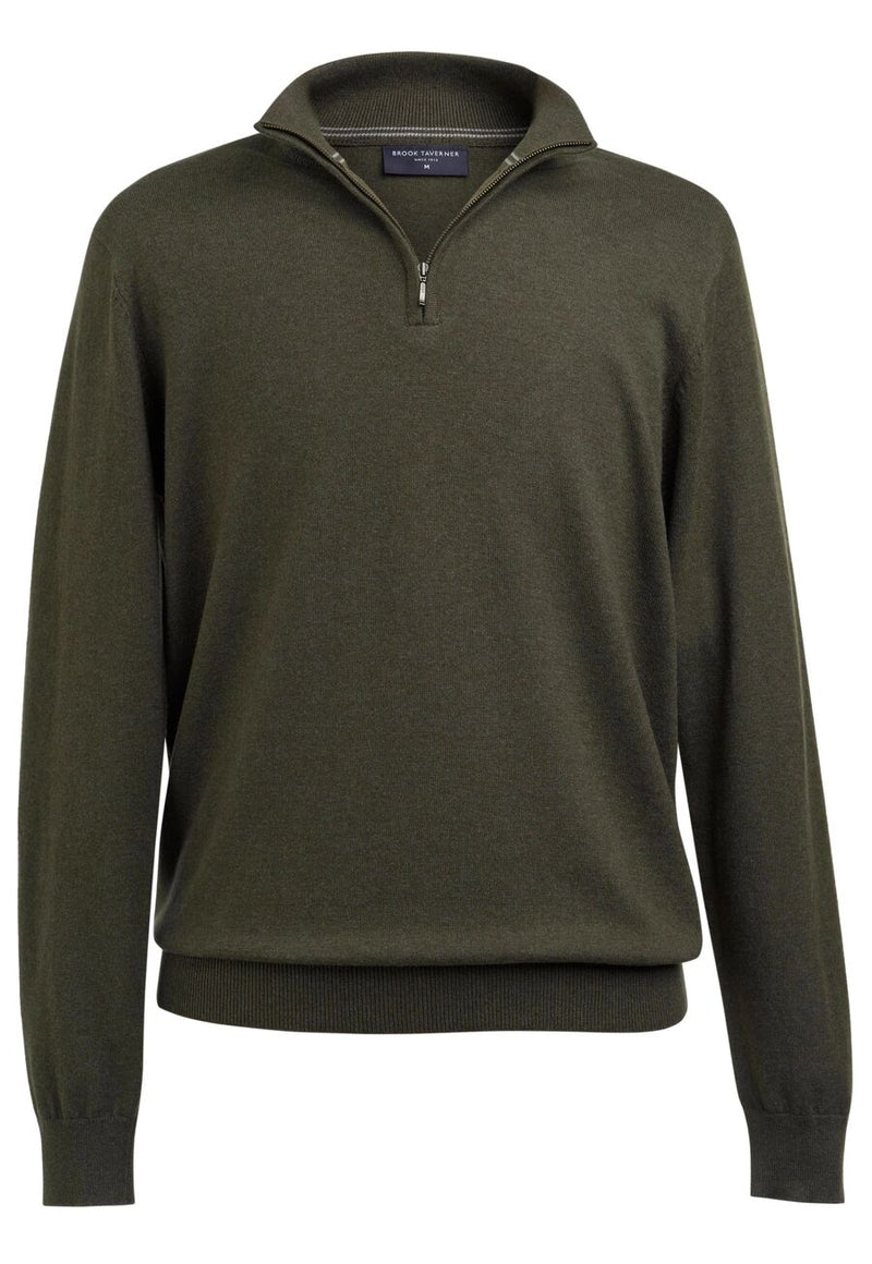 Copenhagen 1/4 Zip Jumper - Moss