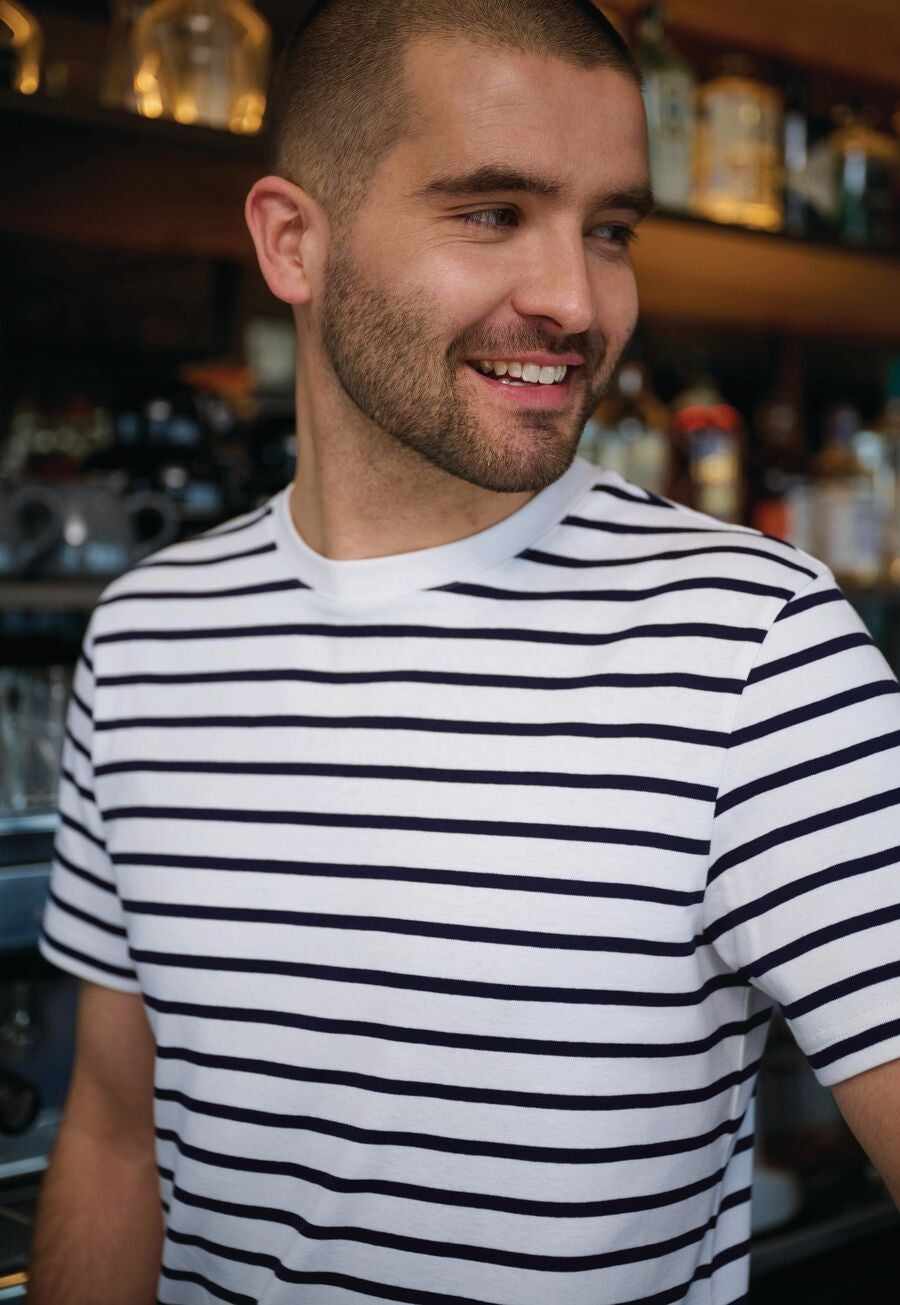 Edmund Breton Top S/S - Navy/White