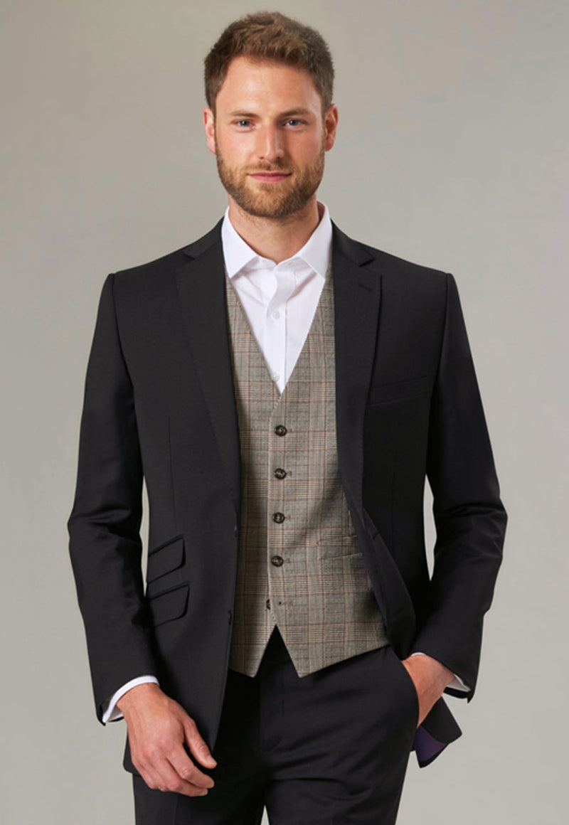 Emilio Check Waistcoat - Grey Check