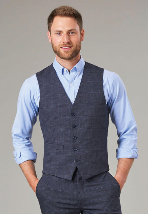 Emilio Check Waistcoat - Navy Check
