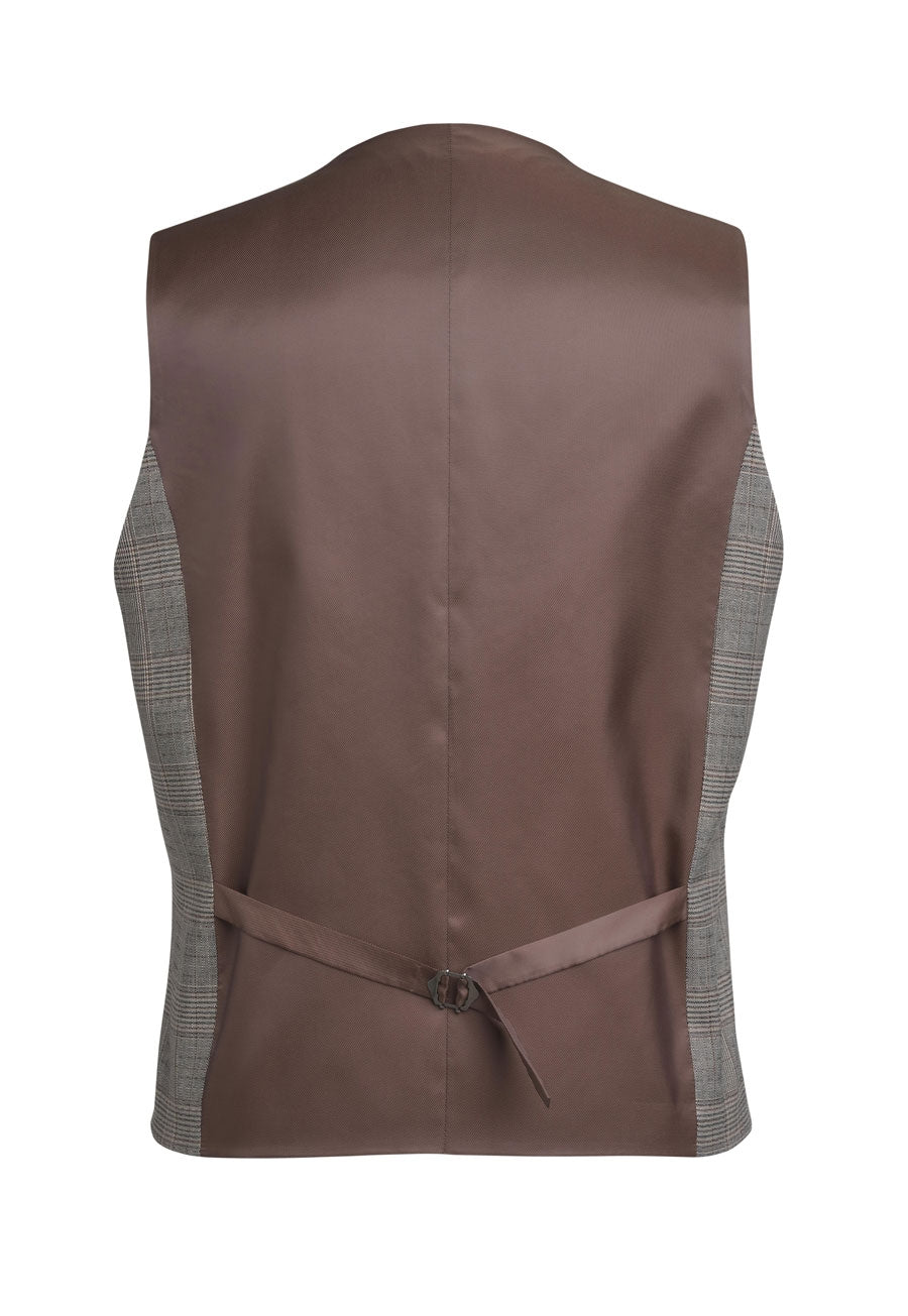 emilio check waistcoat - navy check