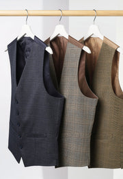 Emilio Check Waistcoat - Navy Check