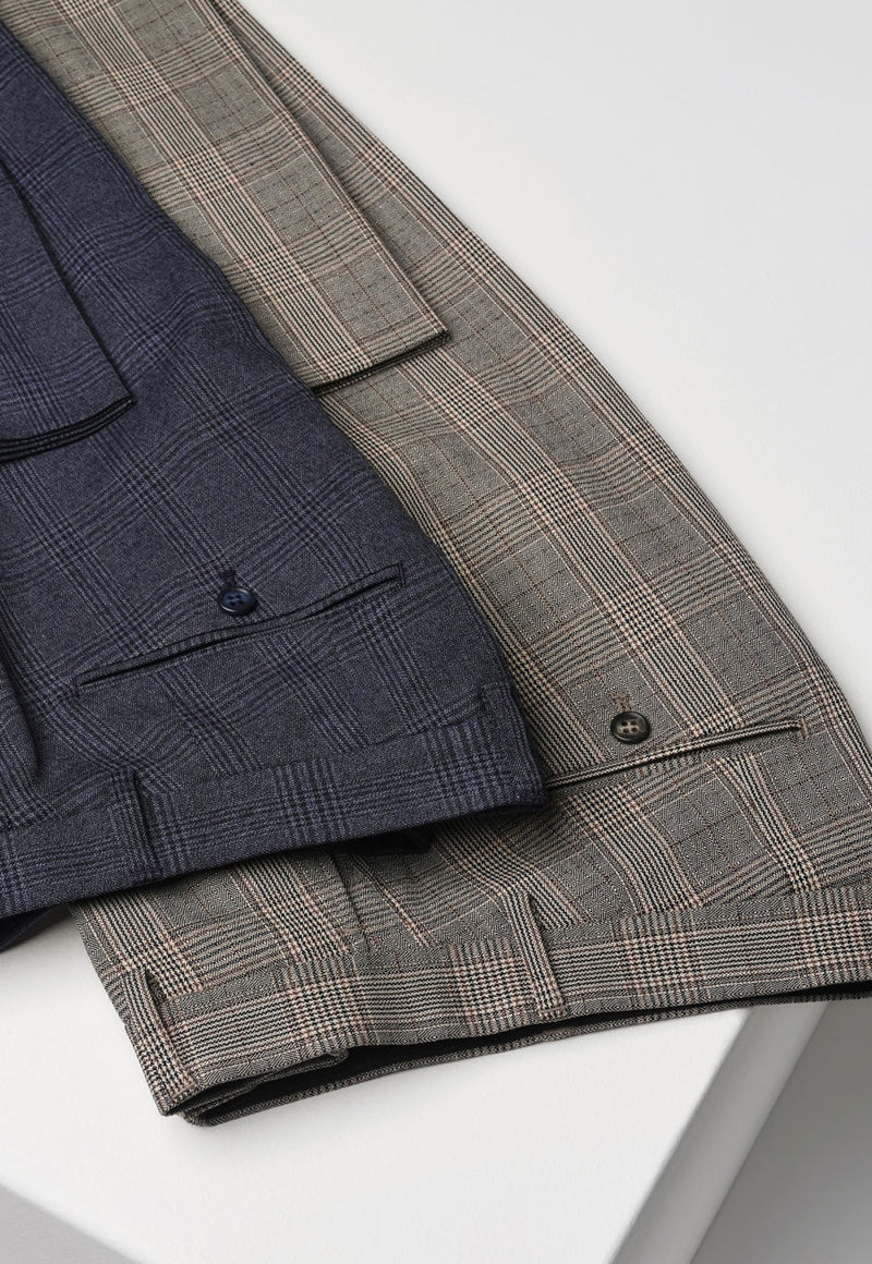 Fabian Slim Fit Trouser - Navy Check
