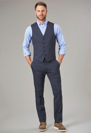 Fabian Slim Fit Trouser - Navy Check