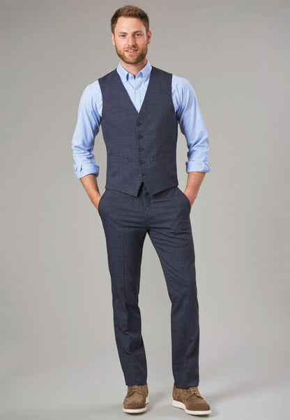 Fabian Slim Fit Trouser - Navy Check