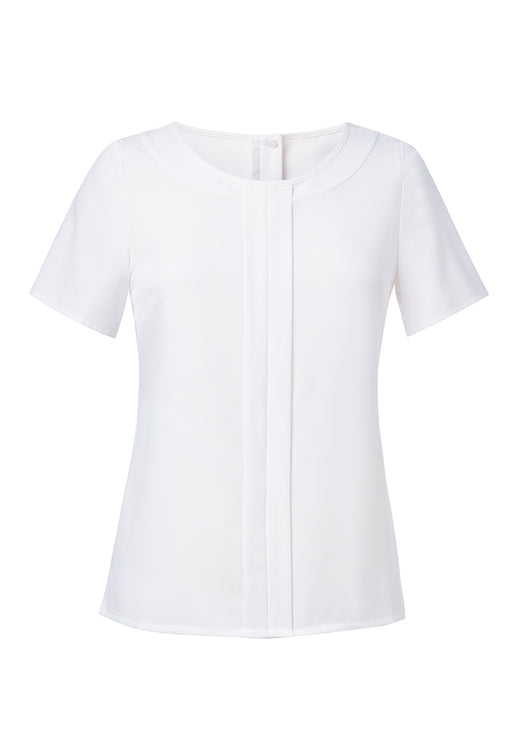 Felina S/S Crepe Blouse - White