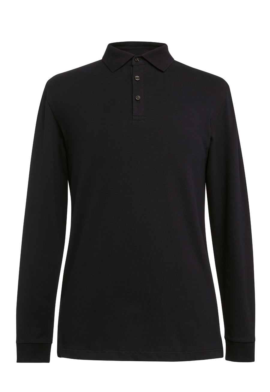 frederick l/s polo shirt - black
