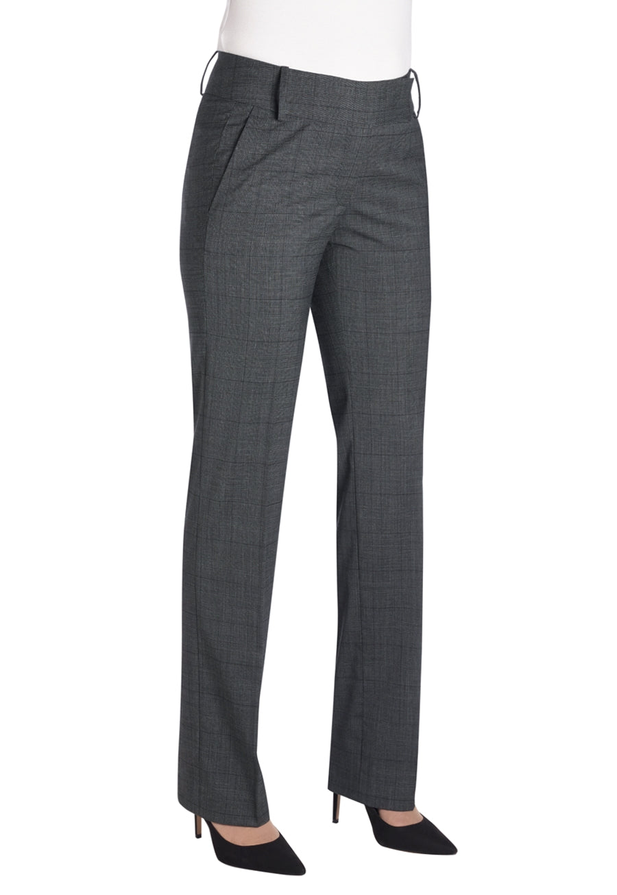 Genoa Tailored Leg Trouser - Grey Check
