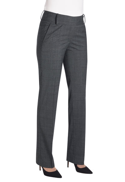 Genoa Tailored Leg Trouser - Grey Check