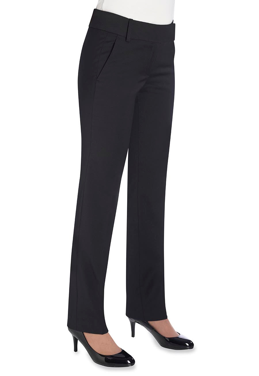 genoa tailored leg trouser - black