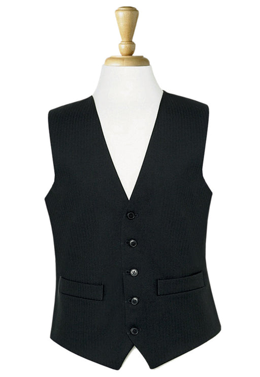 Black Herringbone Waistcoat - Black h/b