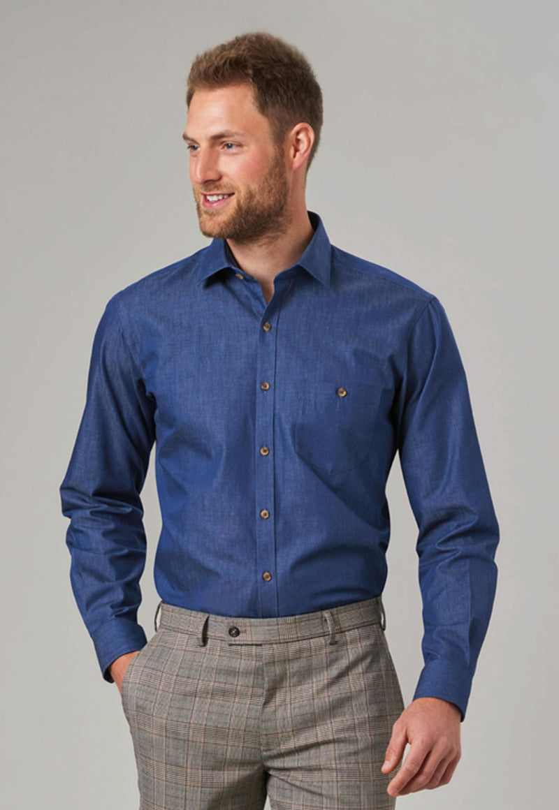 Jasper Men's L/S Shirt - Denim