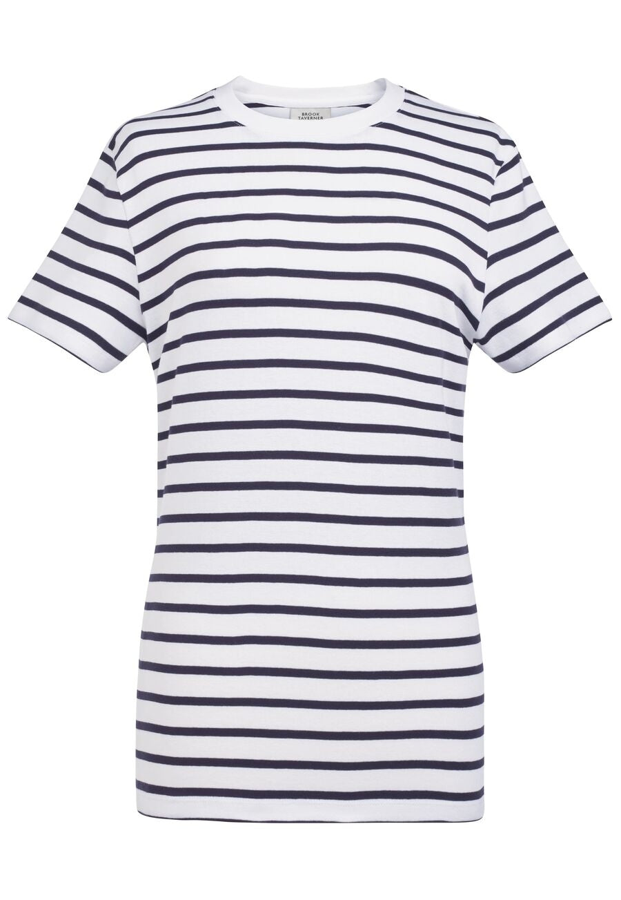 katy breton top s/s - navy/white