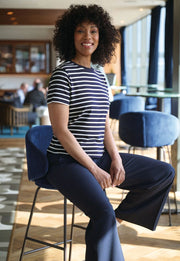 NEW Cora Wide Leg Trouser - Navy P/Dot