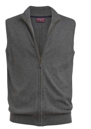 Lincoln Knitted Zip Gilet - Charcoal