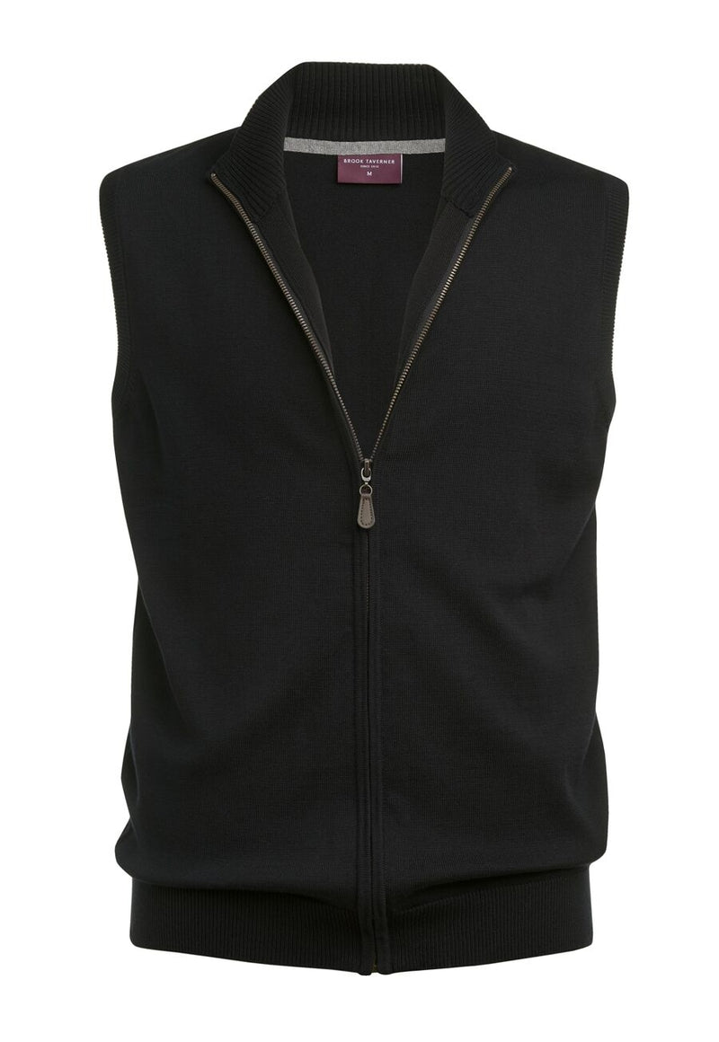 Lincoln Knitted Zip Gilet - Black