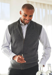 Lincoln Knitted Zip Gilet - Navy