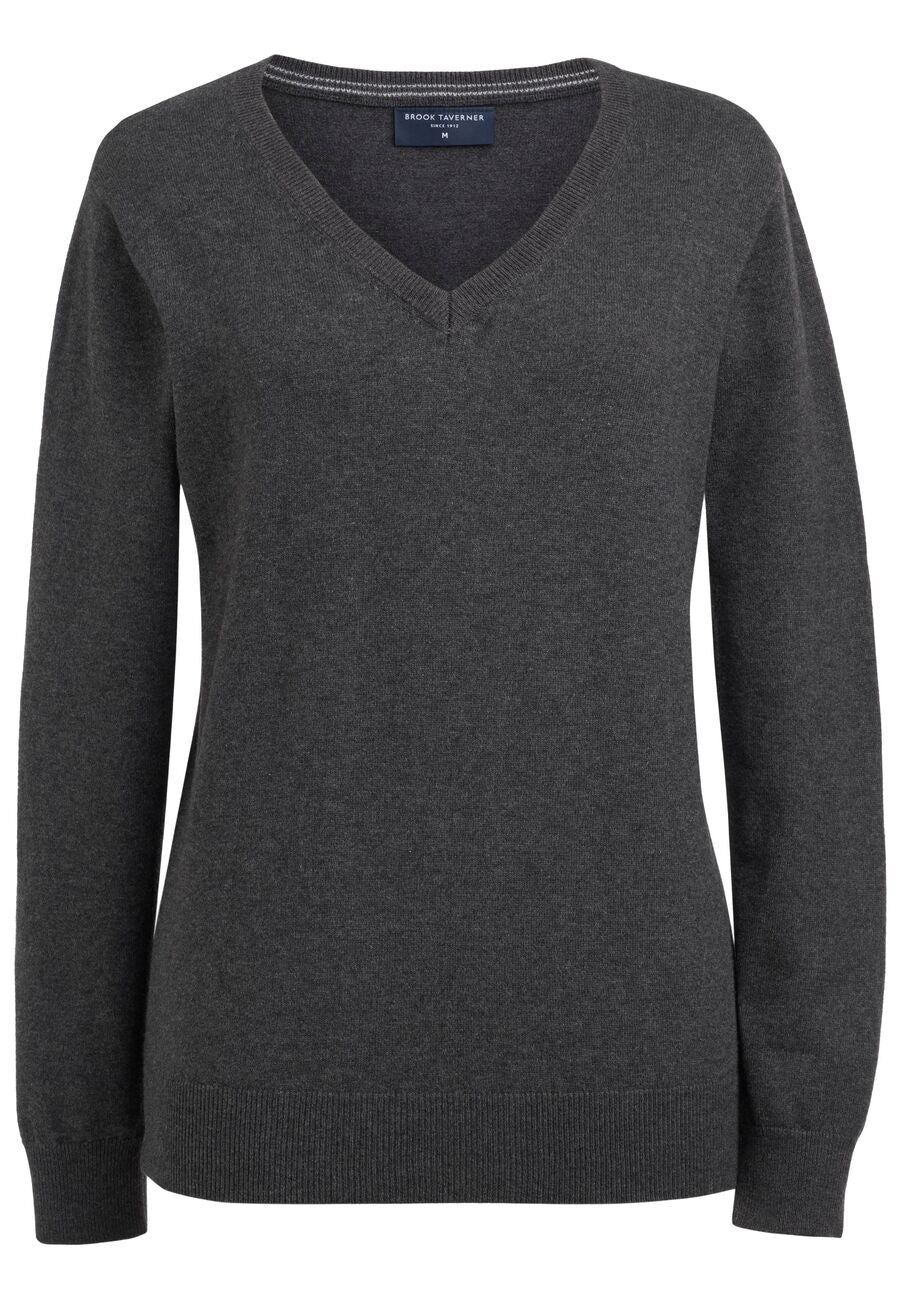 riga v neck jumper - charcoal