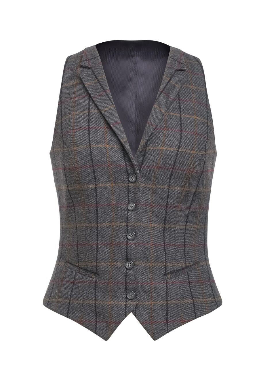 greenville tweed waistcoat - navy h/b