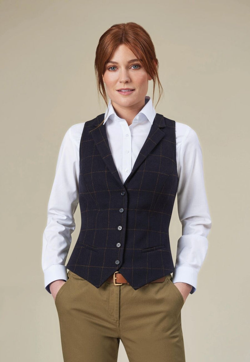Greenville Tweed Waistcoat - Navy Check