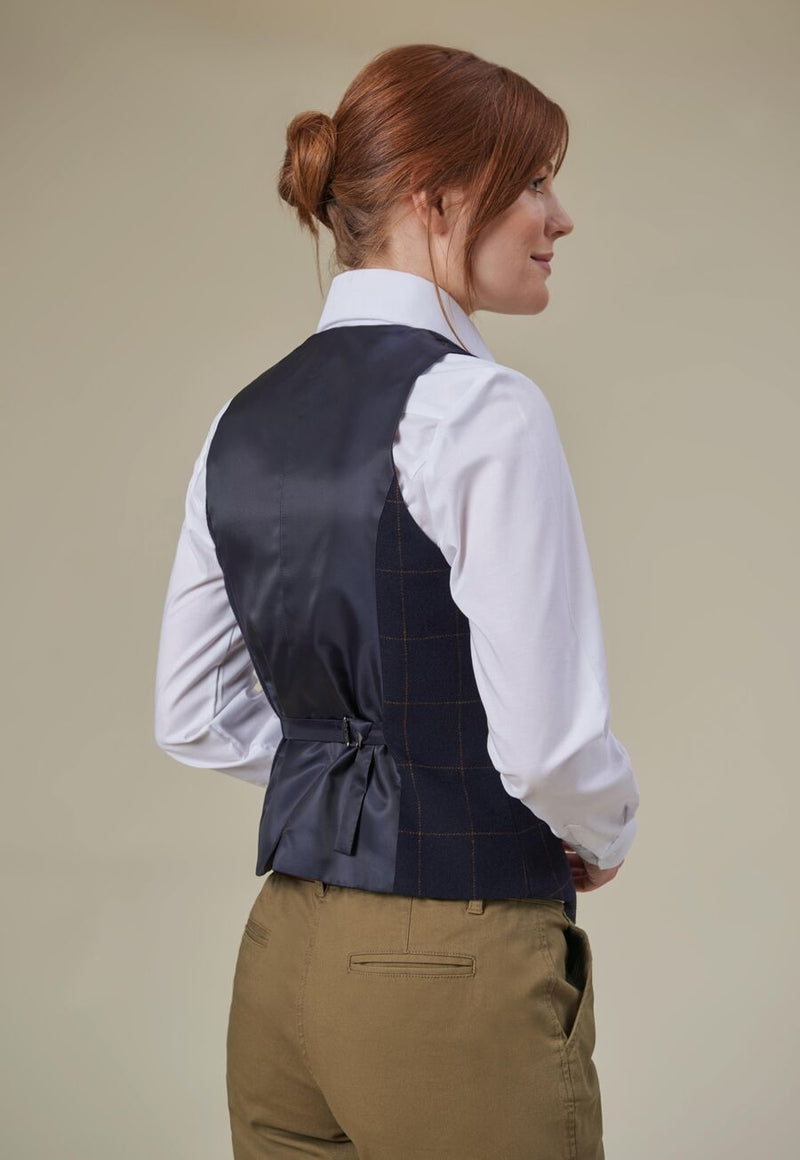Greenville Tweed Waistcoat - Navy Check