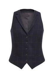 Greenville Tweed Waistcoat - Navy H/B