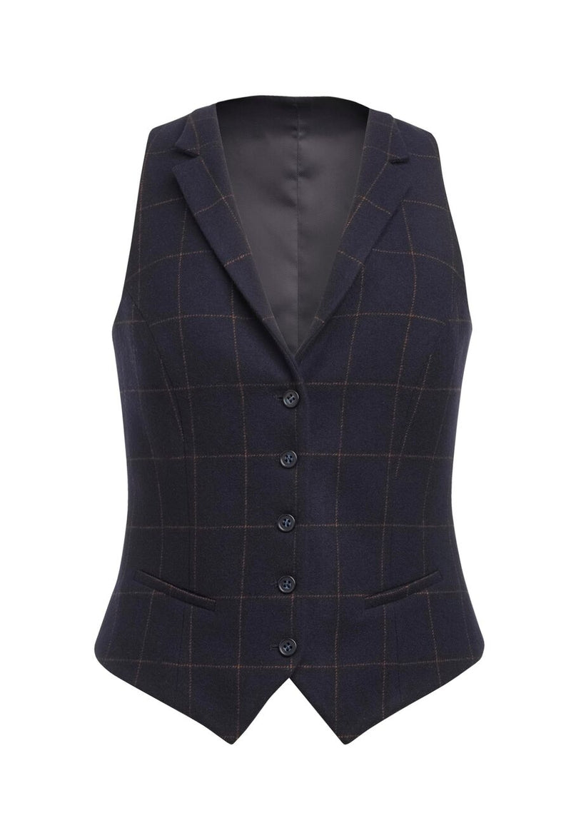 Greenville Tweed Waistcoat - Navy H/B
