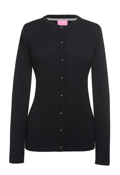 Seattle Crew Neck Cardigan - Black