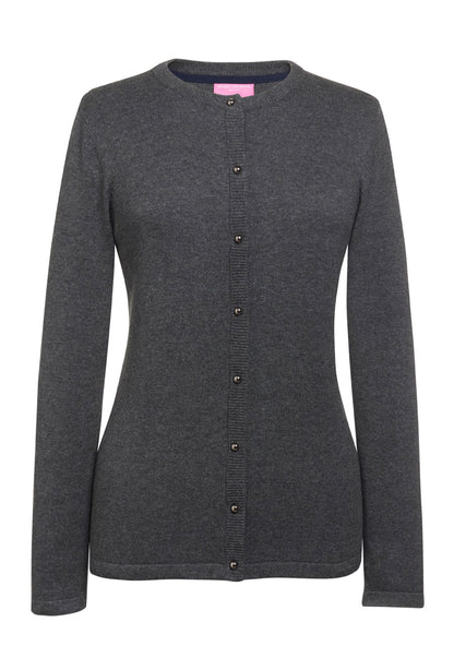 Seattle Crew Neck Cardigan - Charcoal
