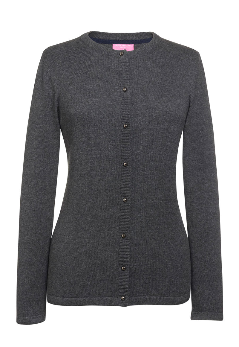 Seattle Crew Neck Cardigan - Charcoal