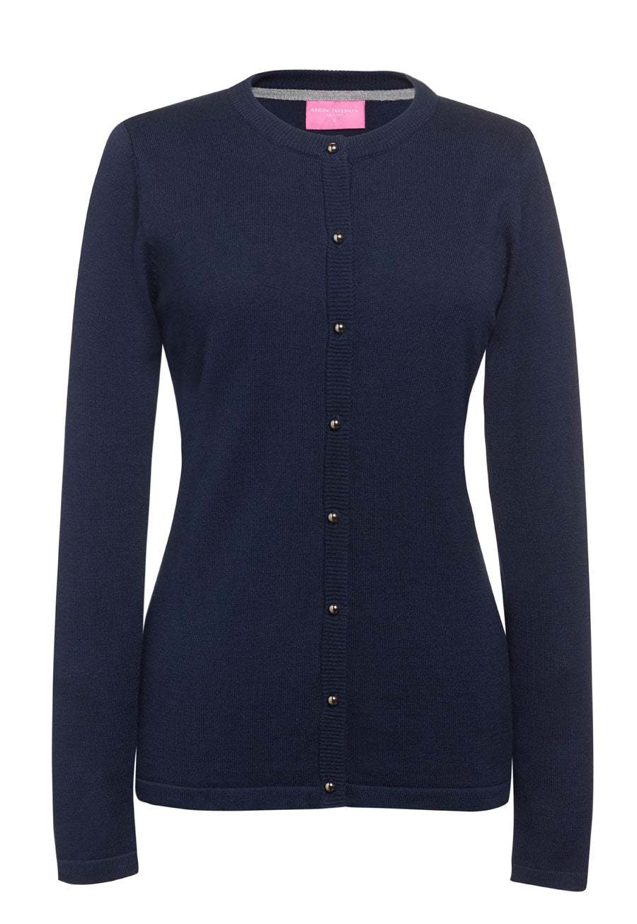 Seattle Crew Neck Cardigan - Navy