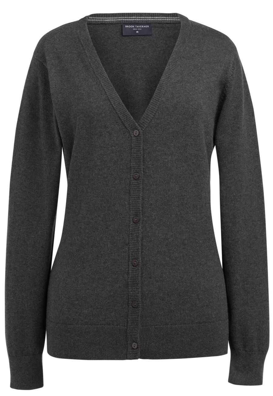 sofia v neck cardigan - charcoal
