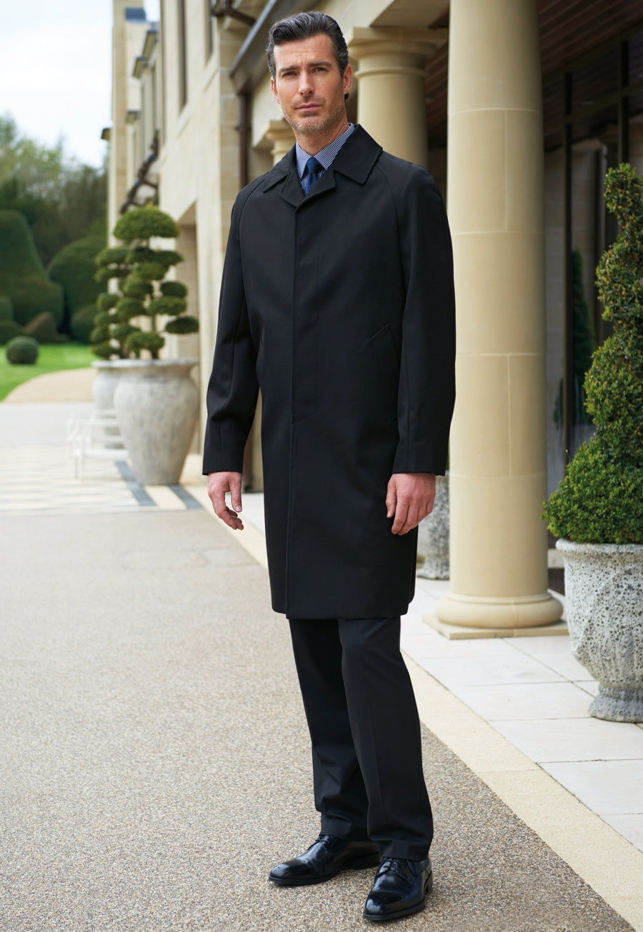 whipcord raincoat - black